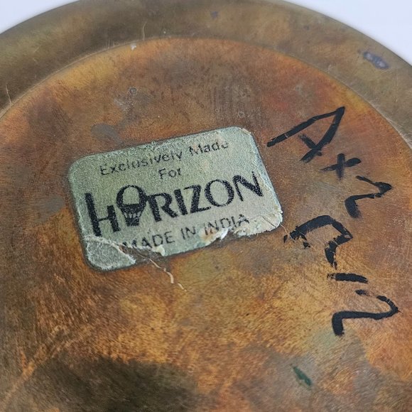 Horizon Enamel Bird and Gold Brass Round Trinket Box Made in India - Picture 2 of 7